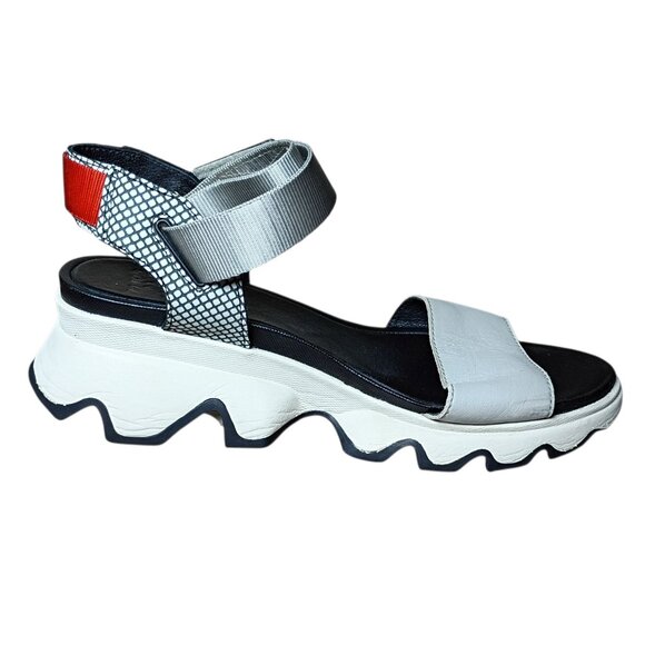 Sorel Kinetic Impact Strap Sandals Women’s 8.5 Gray Platform Chunky Wedge Sporty - Picture 4 of 10